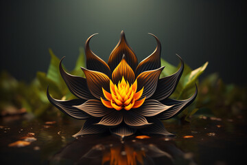 Fototapeta na wymiar Creative illustration generative ai picture zen lotus flower on water meditation harmony spirituality concept