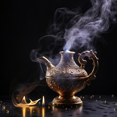 magic lamp on the background  generated by AI