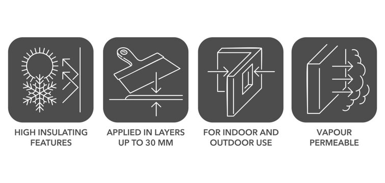 Plaster for preparing a basis - square icons set