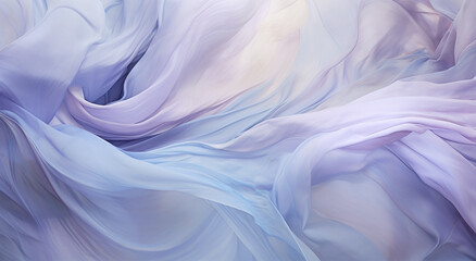 Obraz premium Closeup of rippled light purple silk fabric. The luxury of purple fabric texture background.Abstract cloth or liquid wave vector background.Cloth soft wave. Creases of satin, silk, and cotton.