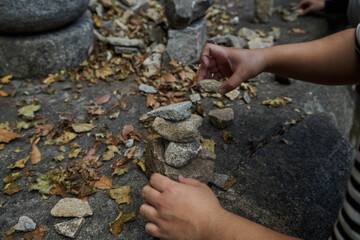 나무, 네이처, 마운튼, 돌, green, 바위, 가을, 나뭇잎, 돌탑