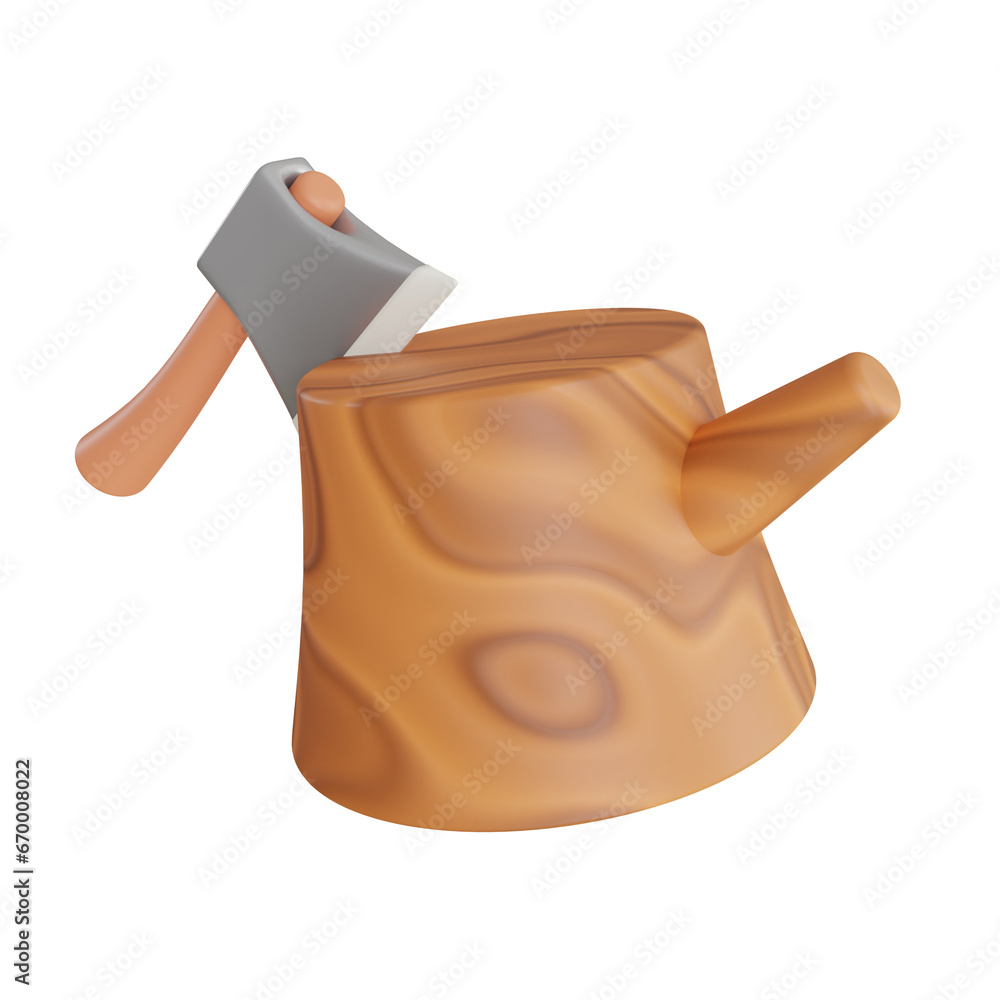 Aufkleber classic axe with wooden handle, ideal for outdoor work. strong and durable axe design for cutting wo