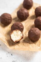 Slice Chocolate Bars With Coconut