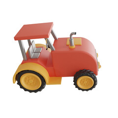 Powerful Red Tractor, a Reliable Companion for Agricultural Tasks. Vibrant Red Color on its Body.
3d illustration, 3d element, 3d rendering. 3d visualization isolated on a transparent background
