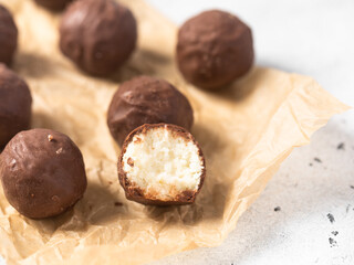 Slice Chocolate Bars With Coconut