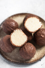 Slice Chocolate Bars With Coconut