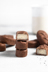 Slice Chocolate Bars With Coconut