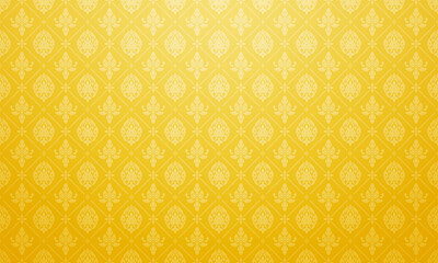 Luxury Thai pattern Golden background vector illustration. lai Thai element pattern. Royal golden theme - obrazy, fototapety, plakaty