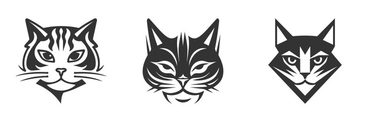 Cat head silhouette. Vector illustration - obrazy, fototapety, plakaty