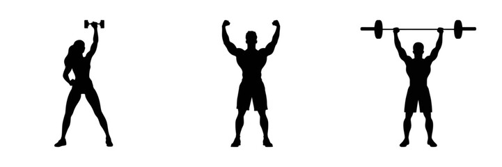 Fototapeta na wymiar Gym workout silhouette. Vector illustration