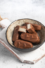 Slice Chocolate Bars With Coconut