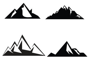 Mountain silhouette , set of  rocky mountain silhouette. bundle vector.