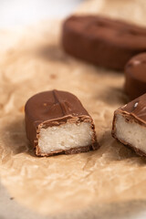 Slice Chocolate Bars With Coconut