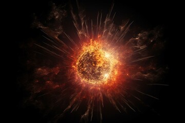 Digital representation of the iconic stellar explosion in the cosmos. Generative AI