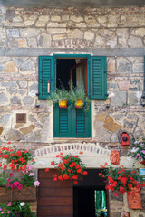 Abbadia San Salvatore, historic town in Tuscany - obrazy, fototapety, plakaty