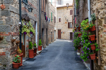Naklejka premium Abbadia San Salvatore, historic town in Tuscany