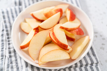 Sliced red apples
