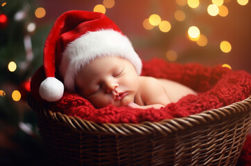 Christmas newborn photo shoot. Baby like a Christmas present
