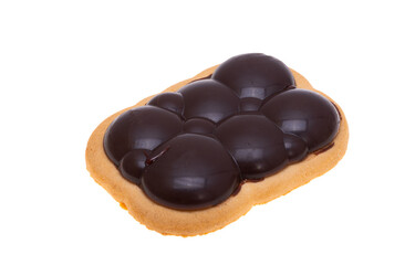 cookies with jam in chocolate isolated