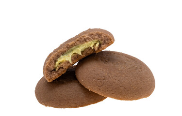 cookies with hazelnut cream isolated