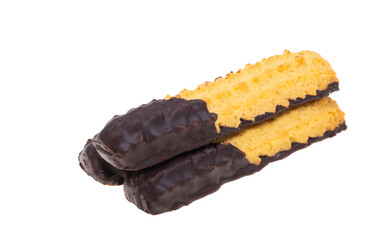 Italian cookies in chocolate glaze isolated
