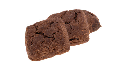 square chocolate chip cookies with chocolate isolated