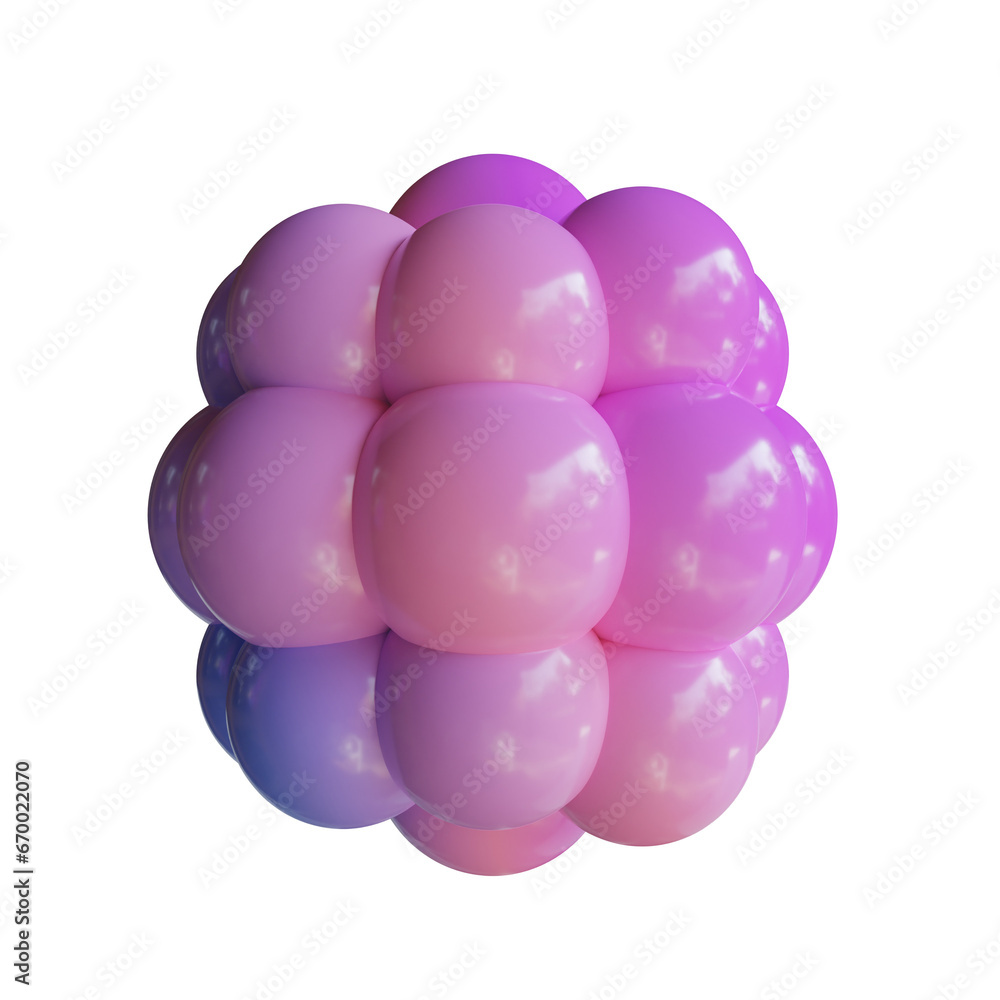 Poster purple cluster balloon, simple cluster balloon application. practical design, facilitating user. 3d 