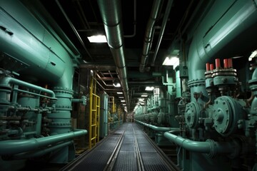 Obraz premium a ships engine room in action