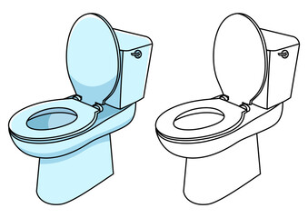 Open toilet bowl vector isolated on empty  background