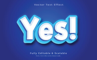 Yes 3d text effect vector download