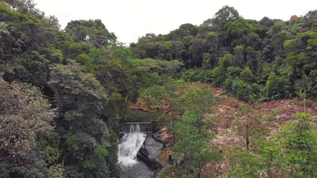 Aerial shots of Quibdo, capital of the department of Choco in Colombia, its landscapes and nature.