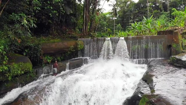 Aerial shots of Quibdo, capital of the department of Choco in Colombia, its landscapes and nature.