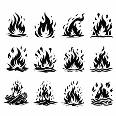 Fire icon vector set