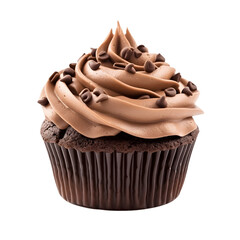 Dessert Chocolate Mocha Cupcake Isolated on a transparent background