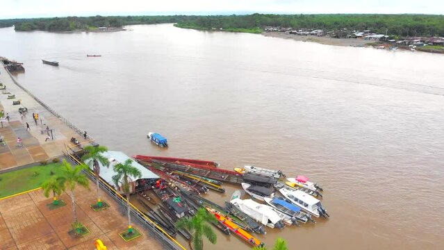 Aerial shots of Quibdo, capital of the department of Choco in Colombia, its landscapes and nature.