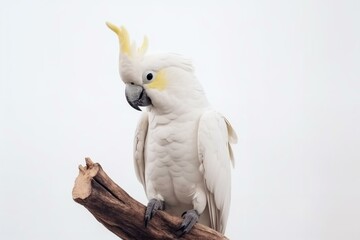 isolated cockatoo bird on white background. Generative AI