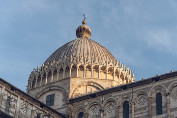 Fototapeta na wymiar Partial view of the Cathedral Dome of Pisa, Tuscany, Italy, Europe
