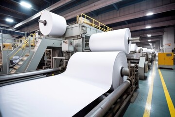 close-up shot of thermal paper manufacturing process - obrazy, fototapety, plakaty