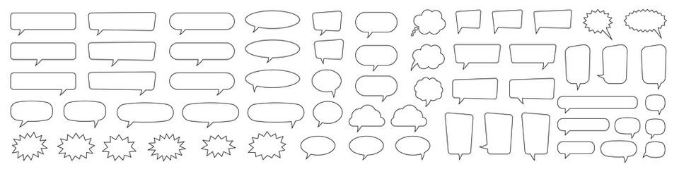 Blank empty speech bubbles, speaking or talk bubble, speech balloon, chat bubble line art vector icon for apps and websites.. - obrazy, fototapety, plakaty