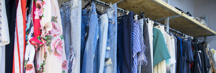 shirt and jeans in shop
