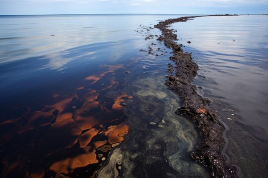 oil spill spreading across the ocean surface