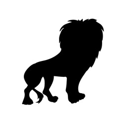 Silhouette of a predatory animal lion. Vector graphics.