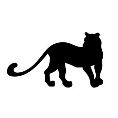 Silhouette of a predatory animal panther, cheetah, lioness. Vector graphics.