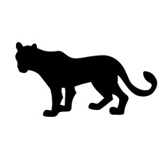 Silhouette of a predatory animal panther, cheetah, lioness. Vector graphics.