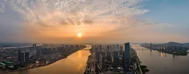 Obraz premium Mingzhuwan District, Nansha District, Guangzhou City, Guangdong Province, China