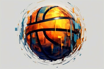 Abstract basketball ball. Generative AI