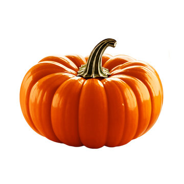 A hand holding a ripe pumpkin on a transparent background ai generated
