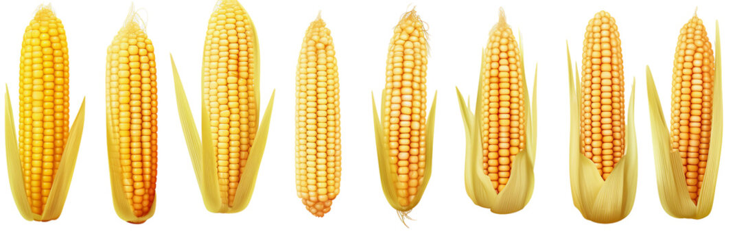 set of corn on a transparent background
