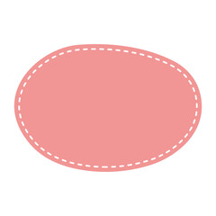Naklejka premium Cute pastel patch with dotted line. Art form template for social media.