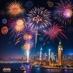fireworks on the river